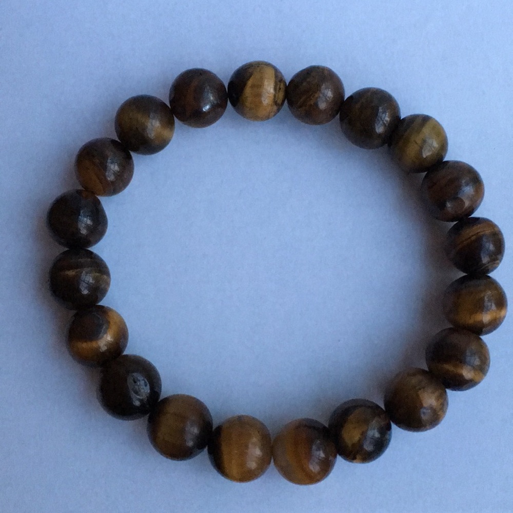Semi Precious Tigereye Stretch Bracelet - Picture 3 of 6